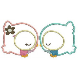 Stickmuster - Sweet Eulchen Pärchen Appli